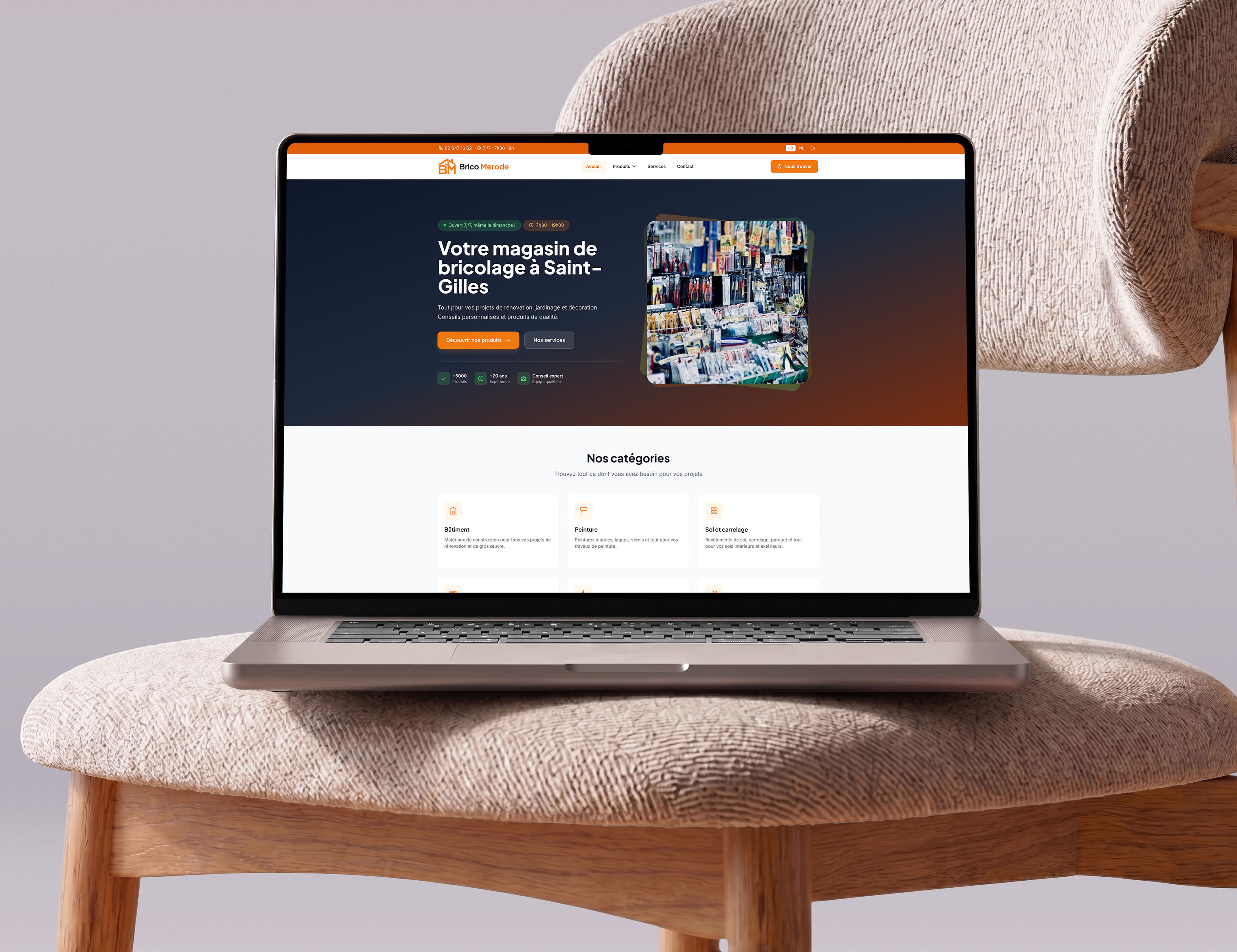 Website example for a DIY store